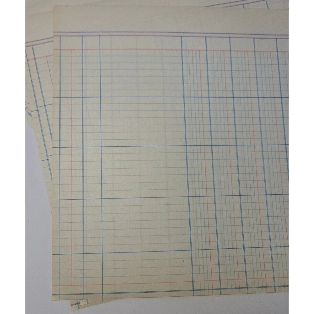 Accounting Ledger 50 Sheets Double Sided 24 Columns 9.25